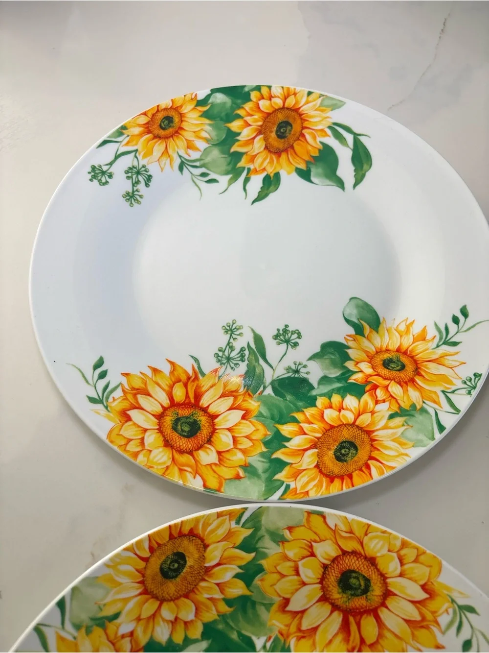 Royal Norfolk Set of 4 Sunflower Dinner Plates 10.5